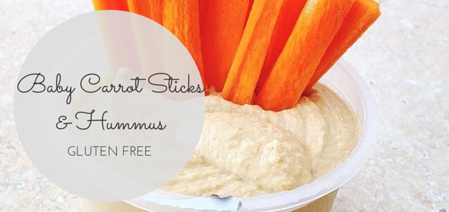 Gluten Free Snack of The Day Baby Carrot Sticks &amp; Hummus
